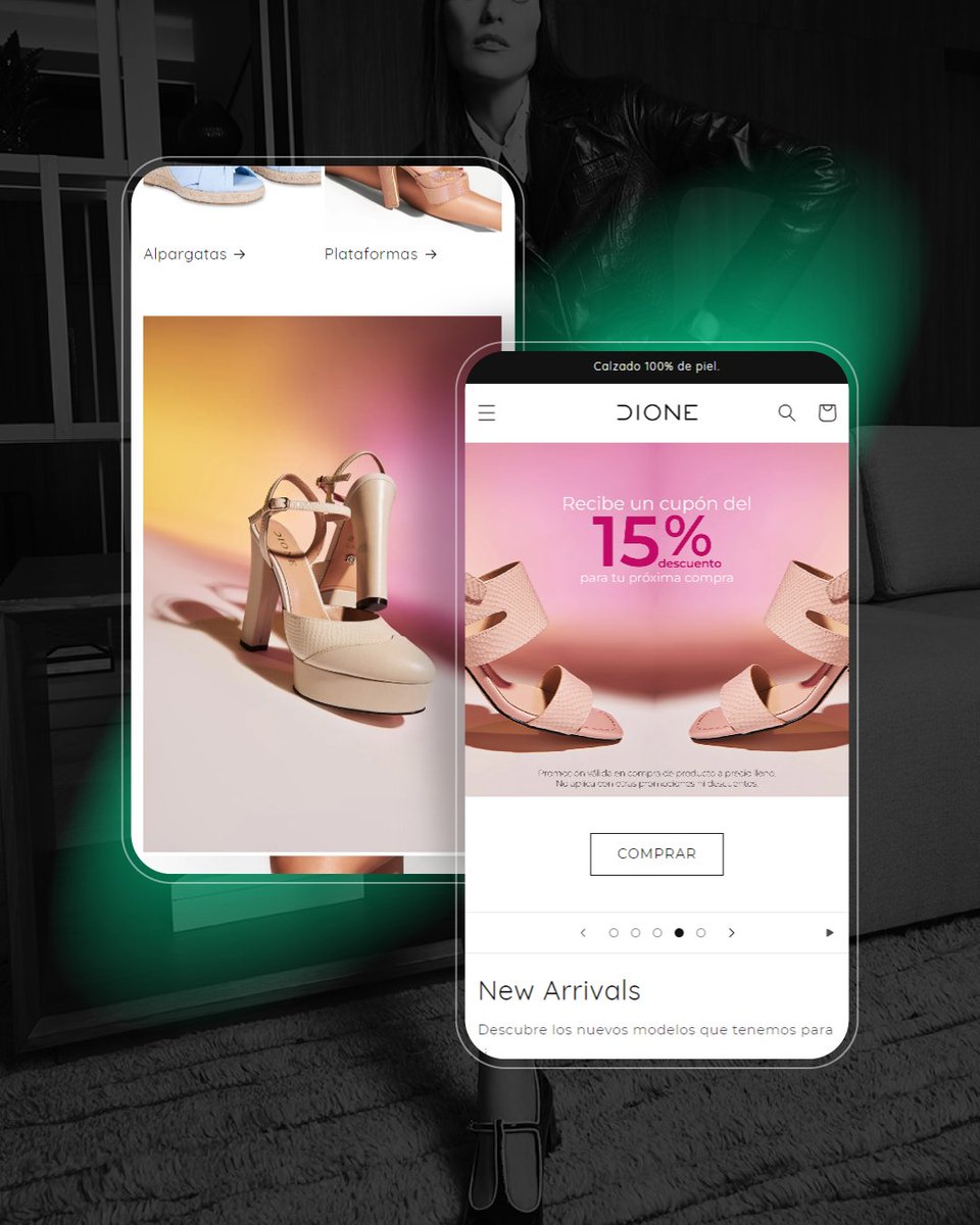 KrownCreates's tweet image. Recientemente entregamos la tienda virtual para Dione. El cliente nos solicitó que este proyecto fuera realizado en Shopify, por la facilidad de operación que le brinda. Visiten su sitio dione.com.mx

#dione #calzado #mexico #calzadomujer #ecomm #zapatosmujer #shopify