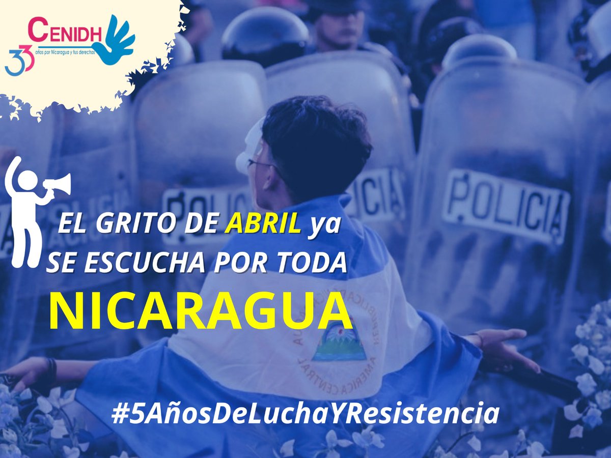 🔵⚪A pocas horas del quinto aniversario de la protesta cívica de abril 2018 decimos PRESENTE NICARAGUA. Más temprano que tarde volveremos a recorrer las calles en justicia, libertad y democracia. #5AñosDeLuchaYResistencia #SiempreAbril2018