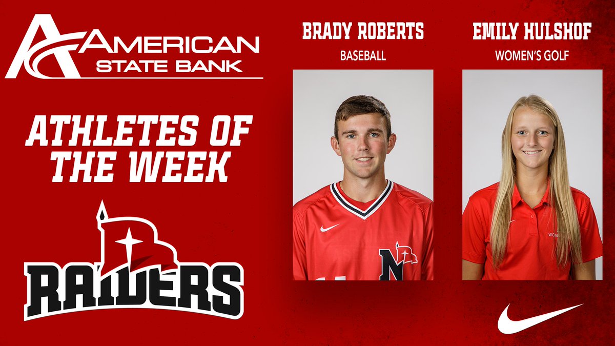 𝙍𝙖𝙞𝙙𝙚𝙧 𝘼𝙩𝙝𝙡𝙚𝙩𝙚𝙨 𝙤𝙛 𝙩𝙝𝙚 𝙒𝙚𝙚𝙠, presented by <a href="/AmericanStBank/">American State Bank</a>!

Male: 𝘽𝙧𝙖𝙙𝙮 𝙍𝙤𝙗𝙚𝙧𝙩𝙨
Female: 𝙀𝙢𝙞𝙡𝙮 𝙃𝙪𝙡𝙨𝙝𝙤𝙛

📰: bit.ly/3mJehpm

#RaidersStandOut