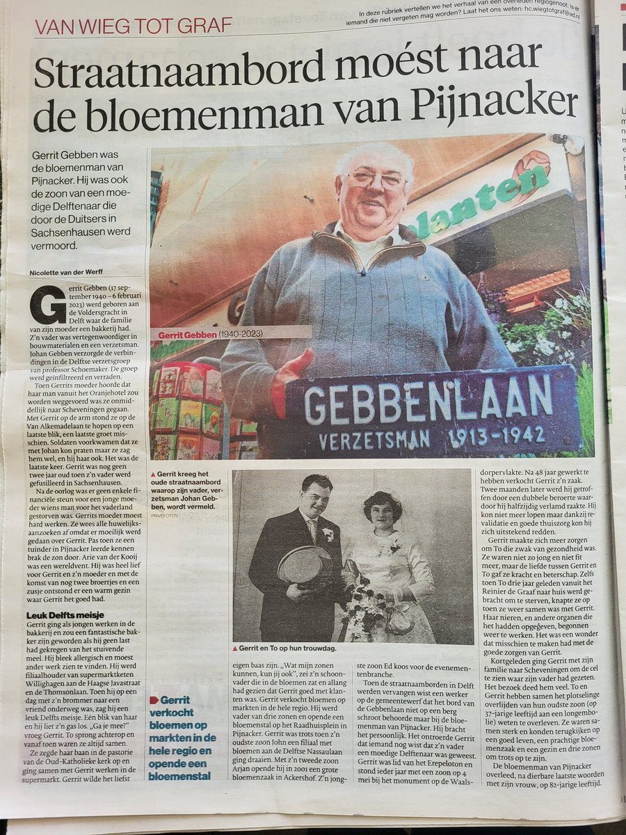 Mooi artikel over mijn vader dankje <a href="/Nicolette/">Nicki</a> van der Werff@AD