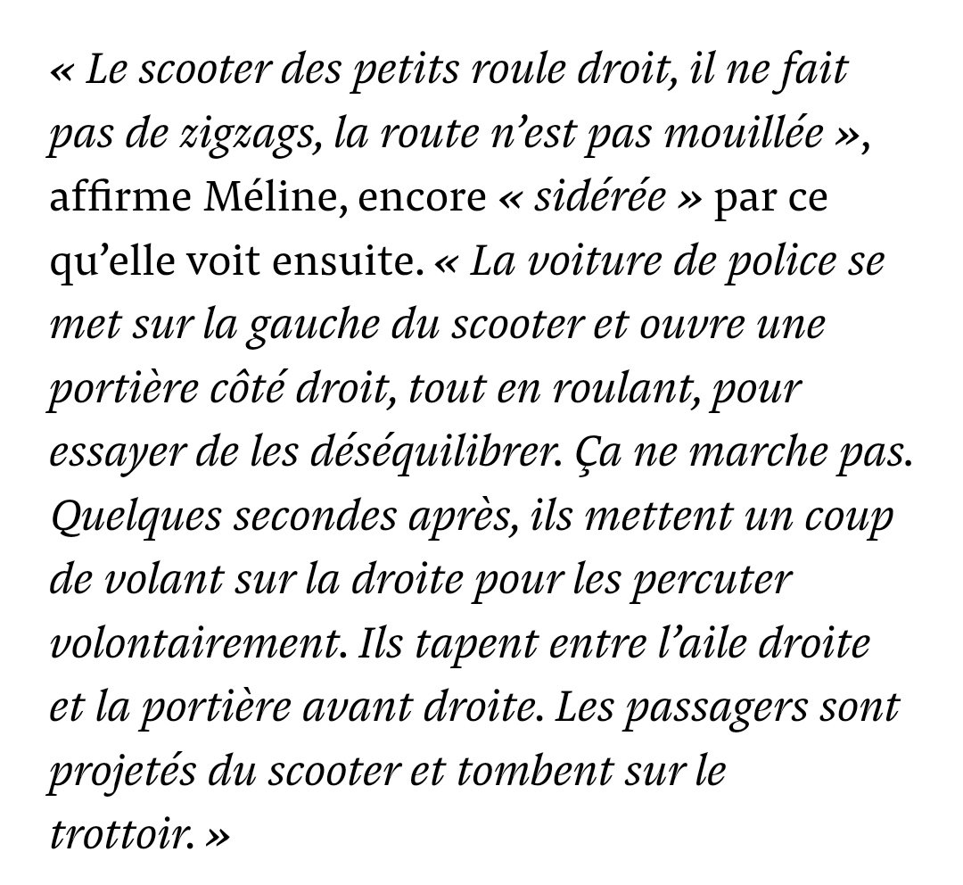 Une ado de 17 en coma artificiel avec pronostic vital engagé. 5 témoins qui accusent les policiers. Les policiers qui font pression sur la mère d'une victime pour porter plainte contre une autre. L'histoire est ahurissante de bout en bout. #LaPoliceTue
mediapart.fr/journal/france…