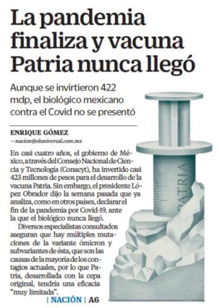 abrahamvanaya's tweet photo. Se destinaron 422 millones de pesos, para una vacuna que nunca llegó.

Se clasificaron todos los datos e información de los gastos y uso del presupuesto durante la pandemia por 5 años.

Quizás nunca sabremos cuánto y quiénes se robaron del presupuesto.

Solo nos dejaron a los muertos. A nuestros muertos. Esta tragedia se llama 4T.

Un daño más de @lopezobrador_