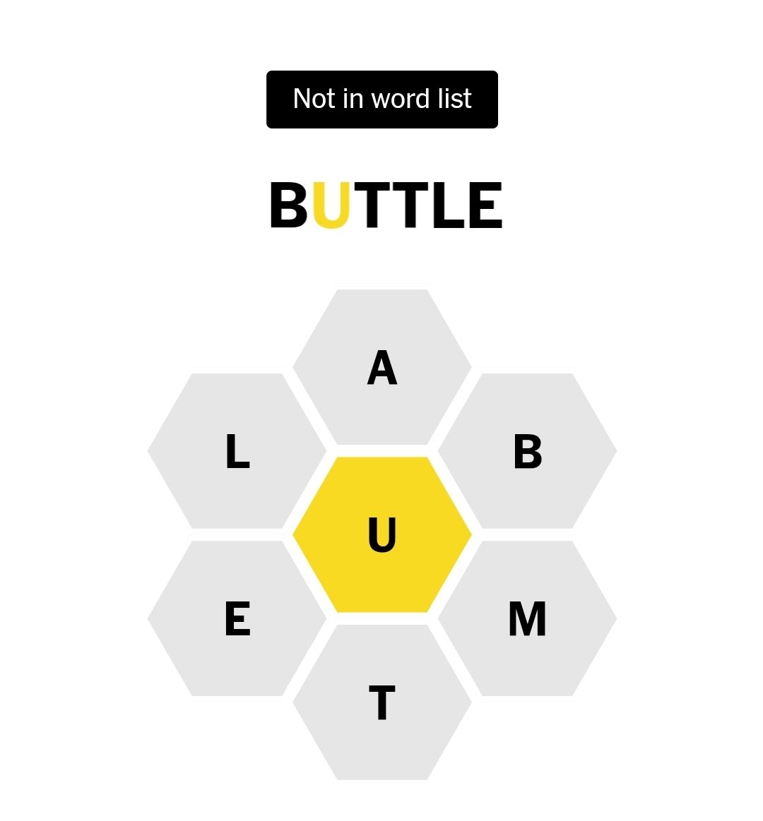 not_in_wordlist's tweet image. #NYTSpellingBee #NotInWordList #Buttle