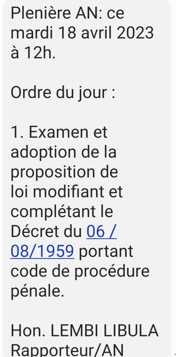 Je présente demain à 12h à l'@AssembleeN_RDC ma proposition de loi modifiant le code de procédure pénale de 1959 pr une dispense totale du paiement de frais de justice pr:
-victimes et témoins violences sexuelles
-Handicapés 
-veuves et orphelins abandonnés 
-personnes de 3e âge