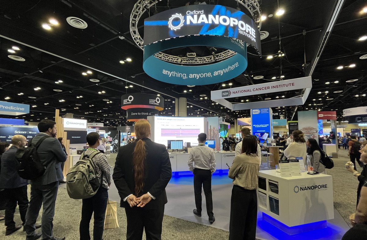 Segundo día en #AACR23! 
Compartiendo conocimiento respecto al uso de #nanopore en el campo de investigación de cancer. 
Estaremos en el booth 801, los esperamos! 🧬
