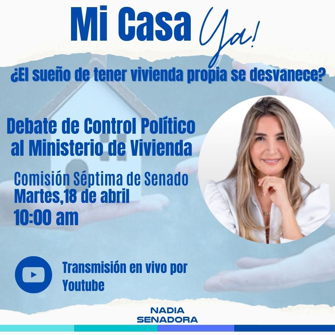 Más de 50 mil familias que esperan subsidio de #MiCasaYa se están viendo afectados tras los cambios en el programa.
Mañana debate #ControlPolítico a <a href="/Minvivienda/">Minvivienda</a> en <a href="/7comision/">comisión regional 7 Escuintla</a> 10 AM

Transmisión en vivo por youtube
youtube.com/channel/UCVnZK…