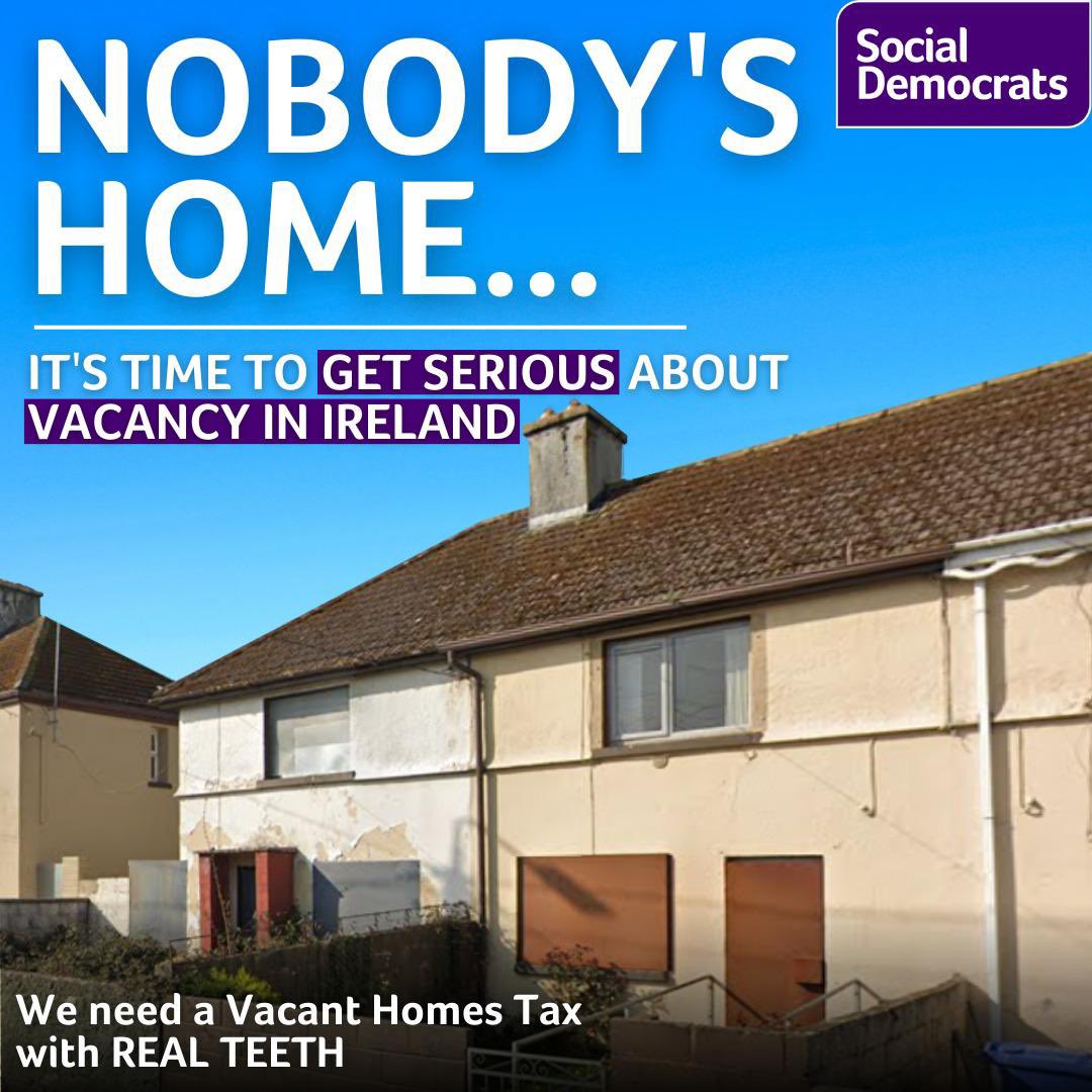 We need a Vacant Homes Tax with teeth.

 0.3% ❌
 10% ✅

#NobodysHome #HousingCrisis #UnlockThePotential #DerelictIreland
