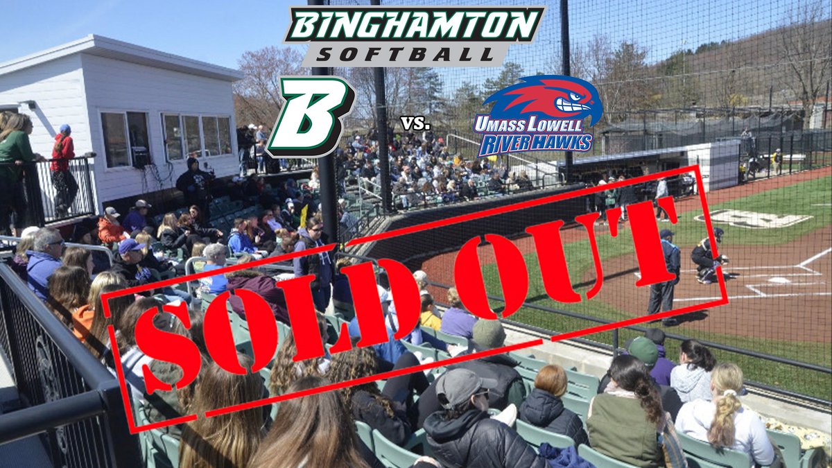 BinghamtonSOFT's tweet photo. This weekend's home softball series vs. UMass Lowell is now SOLD OUT! Tickets are still available for 4/19 vs. Syracuse and 4/25 vs. Army at https://t.co/VZNUs2LcuD  #BingItOn #ClawsOut #AESB https://t.co/UdaHNFfiEM