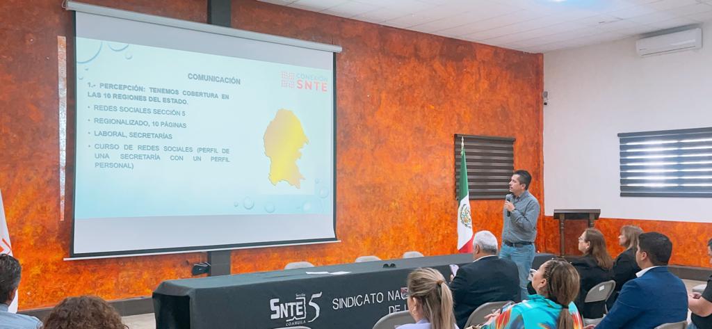 scsnte5's tweet photo. con el propósito de compartir las Estrategias de Comunicación a implementarse para beneficio de los agremiados.

📳 #SNTE5 #ConeXiónSNTE https://t.co/0WlvgxC4xV