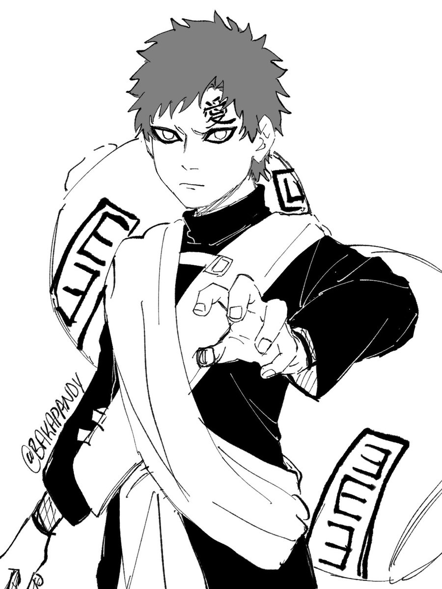 another baby Gaara sketch, image size:900x1200