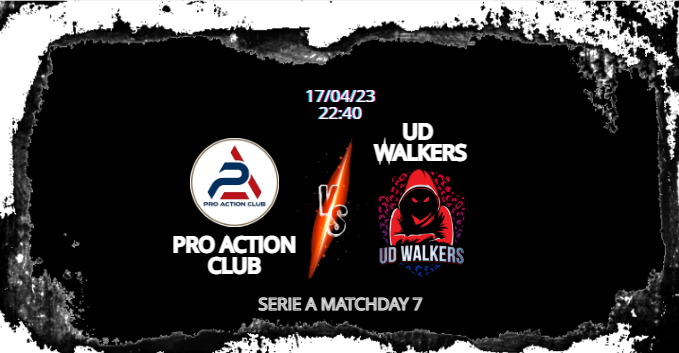 #MatchDay  
Pro Action Club - <a href="/UdWalkers/">UD Walkers</a> 
(22:40)   
Pro League Serie A
FORZA PRO ACTION!  
dove trovarci in live 📷 
twitch.tv/method_tical