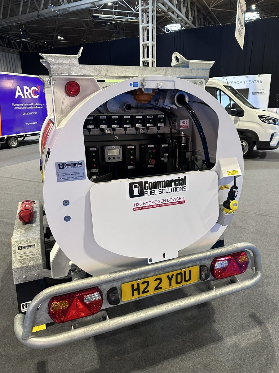commercialfuels's tweet photo. See our H35 hydrogen bowser on display at the entrance to Hall 4 @TheCVShow #CVShow2023 Visit us on stand 5F67 to find out how we can facilitate your future #Hydrogen mobility needs. https://t.co/QN3RXLwln1