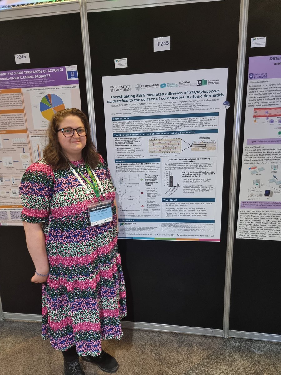 ekd_simpson's tweet image. Really enjoyed presenting my poster today #Microbio23 - my poster (P245) will be up until tomorrow if you want to read about staph epi and atopic dermatitis! #atopicdermatitis