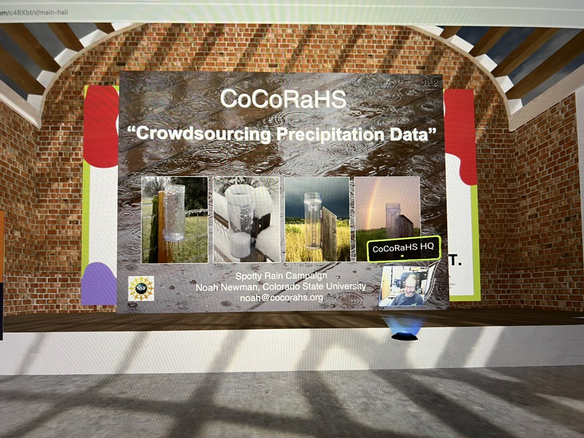 tutaleni's tweet photo. It was great having Noah Newman of  @CoCoRaHS come and join us today in our @SpottyRainOSU @MozillaHubs space to talk about hail as part of #CitizenScience month! Thank you Noah! https://t.co/B9E2WA4Q5o
