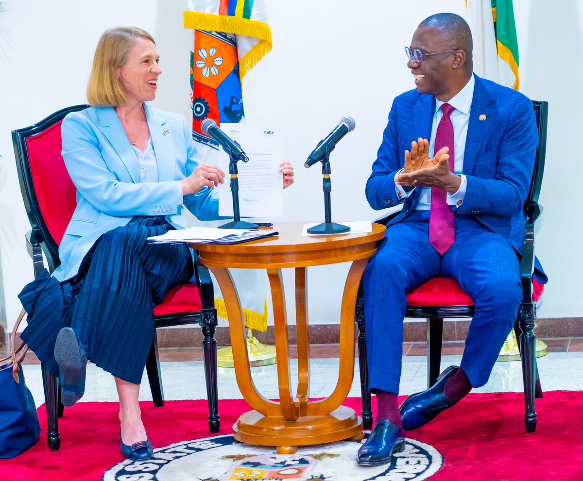 jidesanwoolu's tweet photo. It was a pleasure to receive the Norwegian Minister of Foreign Affairs, Anniken Huitfeldt, and her entourage today. I appreciate their commitment to supporting Lagos' Energy Transition Plan and exploring new business opportunities in areas like technology and infrastructure.

As we continue to build partnerships with Norway and other countries, we remain committed to ensuring clean energy, providing quality infrastructure, and investing in education and health to create a thriving economy in Lagos.

I thanked the Norwegian delegation for congratulating us on our success at the polls. I remain grateful to Lagosians for believing in my administration and giving us a resounding victory. We will continue to work hard to meet the expectations of our people and make Lagos the destination of choice for investors.

Technology is a key economic driver and Lagos is poised to become a hub for innovation and talent. We want to create an environment where young people can develop their skills and take charge of the technology companies of the future.

With the support and cooperation of our friends in Norway and beyond, we can achieve our vision for a resilient, forward-looking, and safe Lagos for all. Thank you once again to Minister Huitfeldt and her team for their visit today.
