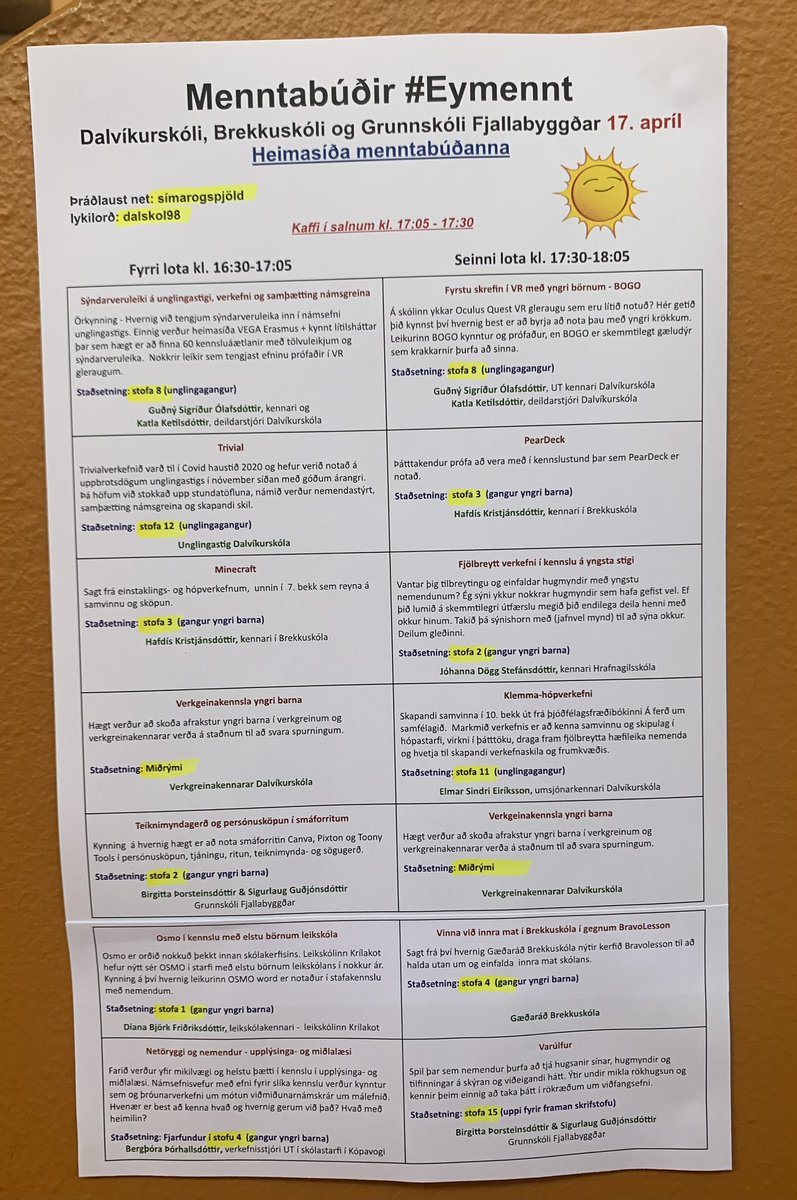 Þvílíkur metnaður! Dagskrá #Eymennt menntabúða á Dalvík. #menntaspjall