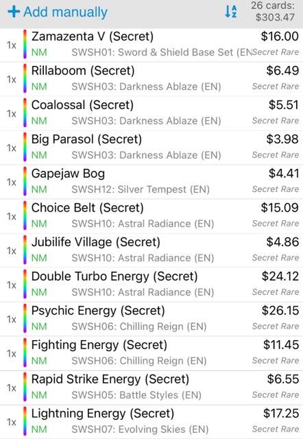 JonsInterests's tweet photo. This is TCG prices but I'm selling at 87% of market value. Can send more pictures as well 

$1 for PWE (max of 2 cards)
$4 for BMWT 

@IchooseYouMew2 @BUYSELLTRADETCG @CardboardBanger https://t.co/ZoV18buukG