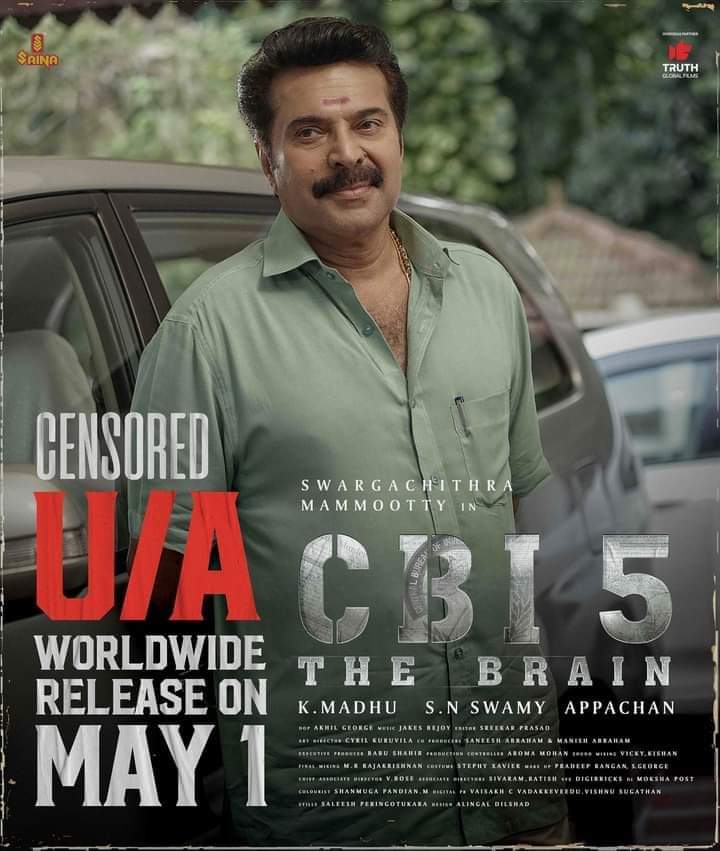 On This Day, #CBI5TheBrain Censored with U/A Certificate ! Duration : 2 hr 42 Minutes ! 
Worldwide Release On #May1 , 2022

#Mammookka 
#CBI5 

#KMadhu #SnSwamy #Swargachithra