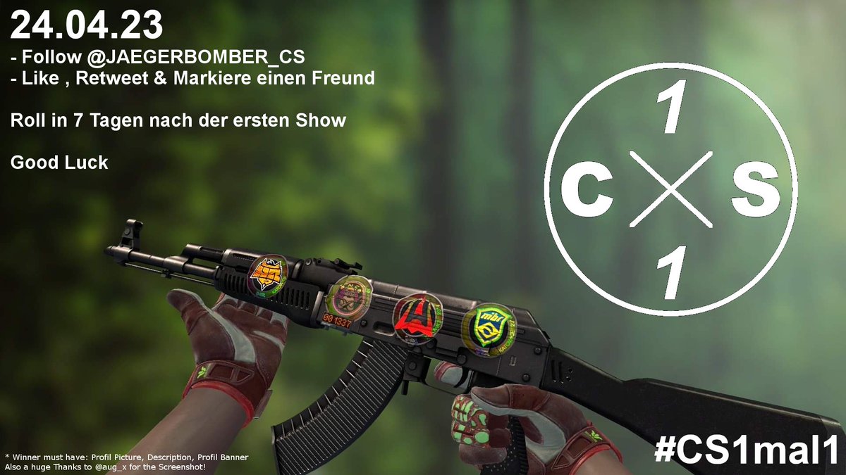 Michael Reich (@jaegerbomber_cs) on Twitter photo Das warten hat ein Ende ๐
Meine neue Show "CS 1 mal 1" startet ab 24.04.23 und danach jeden Montag von 17-21 Uhr โ๏ธ
Zum Startschuss ein kleines Giveaway ๐ฅ
Teilnahme:
Follow <a href="/JAEGERBOMBER_CS/">Michael Reich</a>
Like, RT & Markiere einen Freund
Roll in 7 Tagen nach der ersten Folge #CS1mal1 ๐ Das warten hat ein Ende ๐
Meine neue Show "CS 1 mal 1" startet ab 24.04.23 und danach jeden Montag von 17-21 Uhr โ๏ธ
Zum Startschuss ein kleines Giveaway ๐ฅ
Teilnahme:
Follow <a href="/JAEGERBOMBER_CS/">Michael Reich</a>
Like, RT & Markiere einen Freund
Roll in 7 Tagen nach der ersten Folge #CS1mal1 ๐