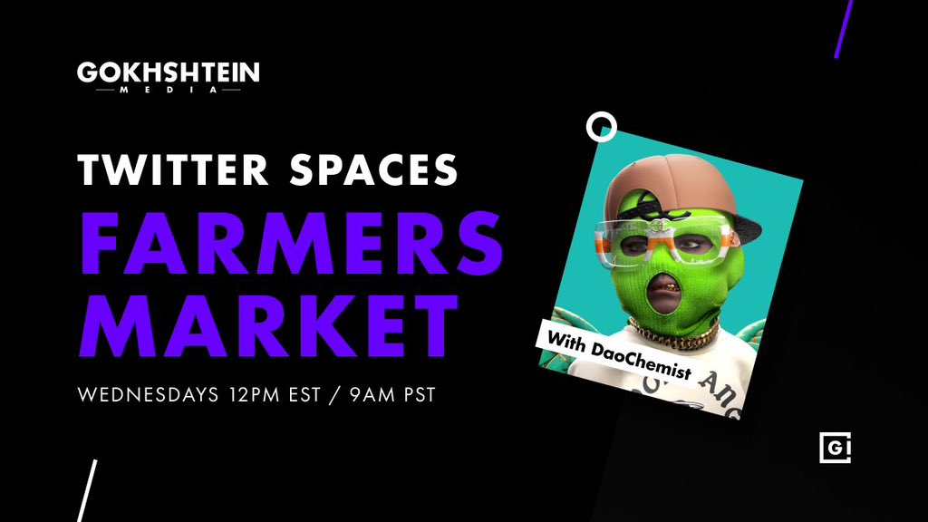 gokhshtein's tweet photo. Farmers Market w/ @DaoChemist 🌾

Wednesday at 12 PM EST ⏰

Set Your Reminders 👇

https://t.co/PWKoimxezS https://t.co/IHxZiE3WSm