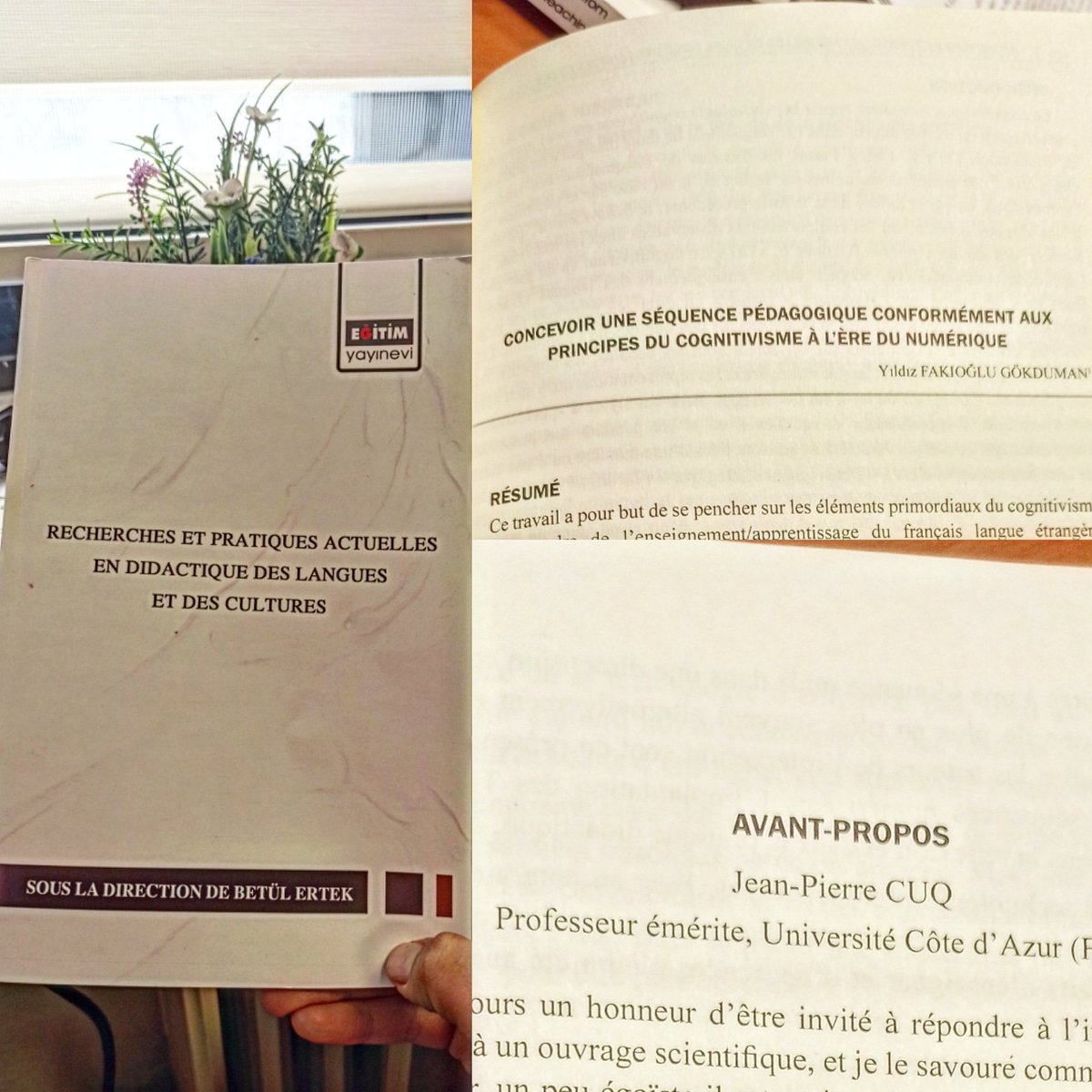 Dr. Öğr. Üyesi Betül Ertek'in editörlüğünü yaptığı, Prof. Jean-Pierre Cuq'ün ön sözünü yazdığı  Fransızca ortak kitap, Eğitim Yayınevi'nden çıktı. Toplam yedi bölümün yer aldığı bu kitaba  bir bölümle katkıda bulunmuş olmaktan mutluluk duyuyorum.☺️