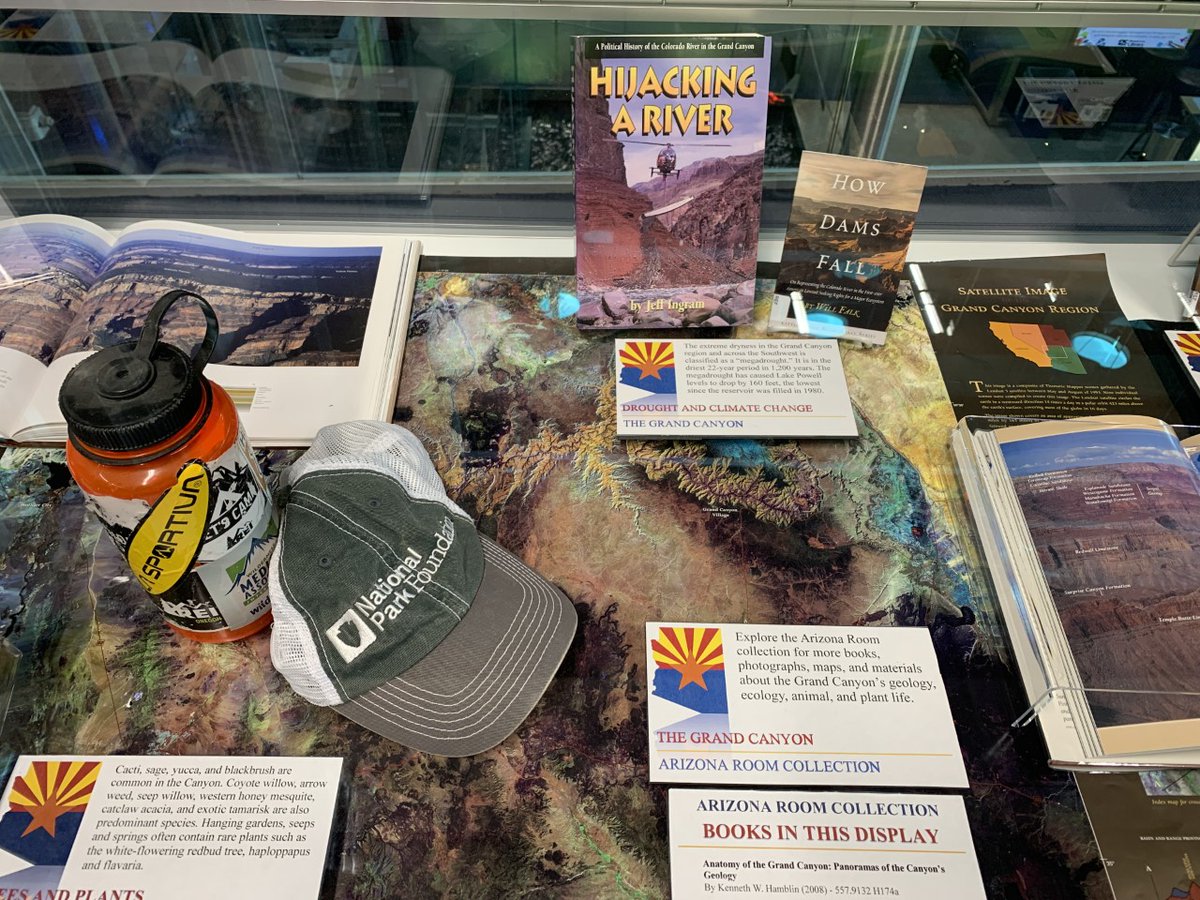 PhxLibrary's tweet photo. Take a trip to the #GrandCanyon w/ a striking #ArizonaRoom display @ #BurtonBarrCentralLibrary. 🌵 Topics include: Geology & Ecology, Human History & Adventure. It’s on the 2nd floor, you can’t miss it! https://t.co/KADHYFJjIl #PhoenixPublicLibrary #PHX https://t.co/LyhSEoLGPi