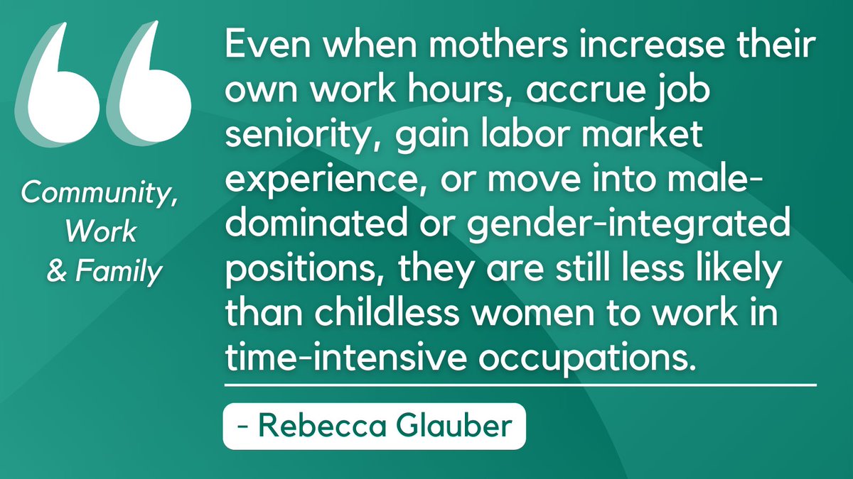 ‼️Important new study on 'Time-intensive occupations and the motherhood gap in authority' from @UofNH sociologist @rebeccaglauber!

Access at the link!
👇👇👇
doi.org/10.1080/136688… 

#MotherhoodPenalty #PaidParentalLeave #FamilyFriendlyPolicies @tandfhss