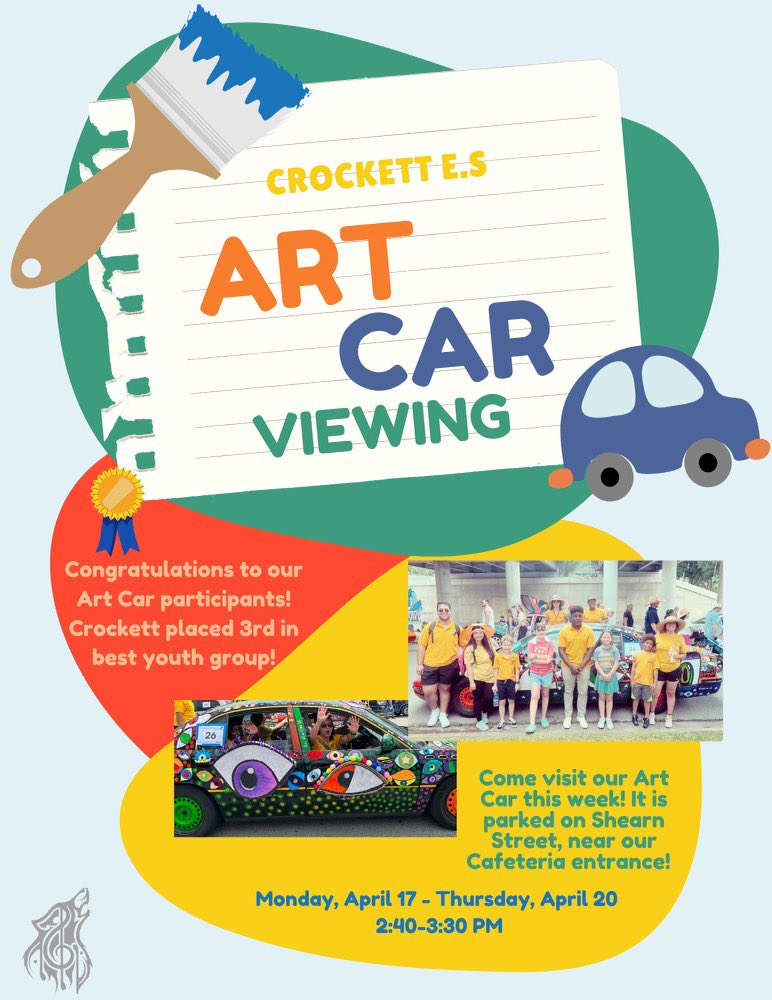 CrockettES's tweet photo. Come celebrate with us!!! We received 3rd place in the Youth Division!! 🎉🎉🎉 #WeAreCrockett @HoustonISD @HISDFineArt @HISDElementary2 @MilonAngela @judithforhisd @artsdistricthou https://t.co/VZKObug60f