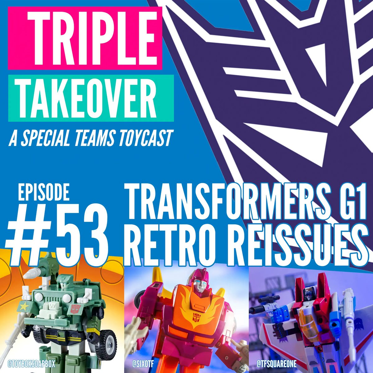 NEW EPISODE! The #Transformers Retro reissue line is the stuff G1 collector dreams are made of, but what would we still love to see happen in the future? 

Live tomorrow 5am GMT at tripletakeover.com or on podcast hosts, Spotify and YouTube!