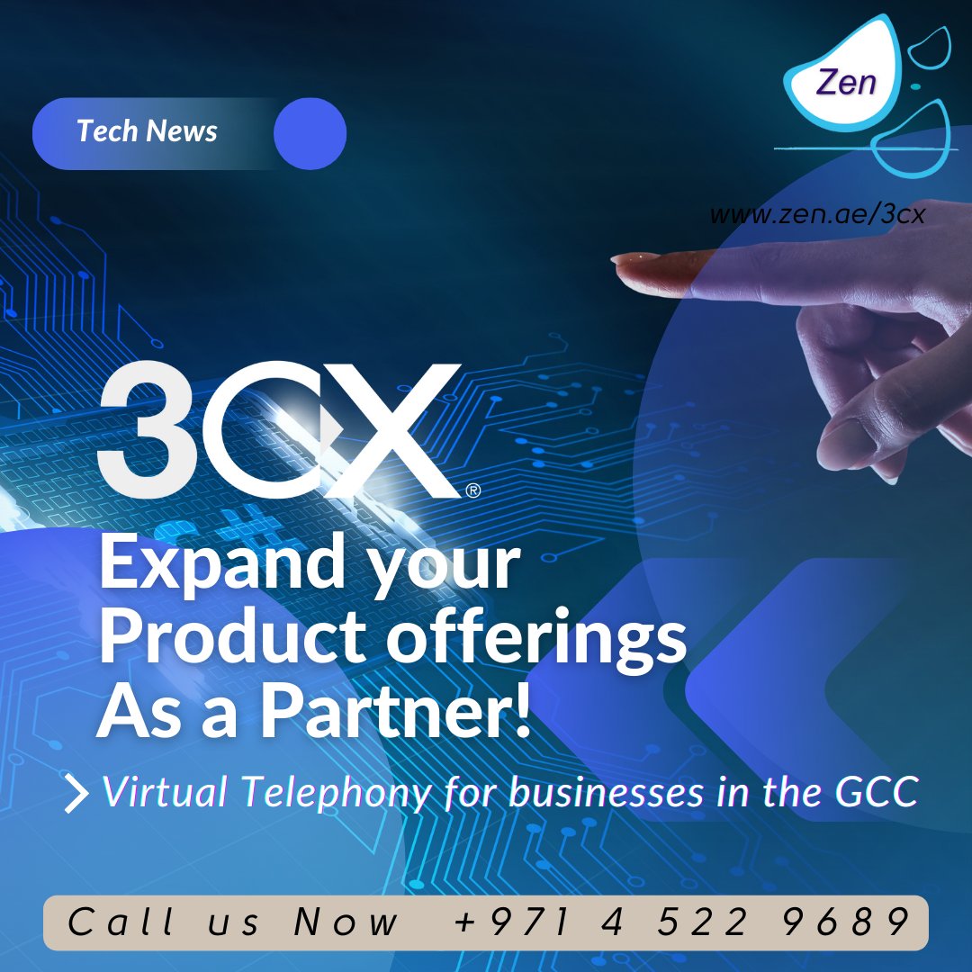 3CX Virtual Telephony for business in the GCC, 
Become a Partner & Grow your Business
#3cx #zenitdxb #zenit #telephony #voip #cloudpbx #cloudpbxsystem #businesscommunication #IPPhones #SMEs #SIPTrunks #StartUP #Deskphones #dubaistartup #3cxhosting #saudistartups