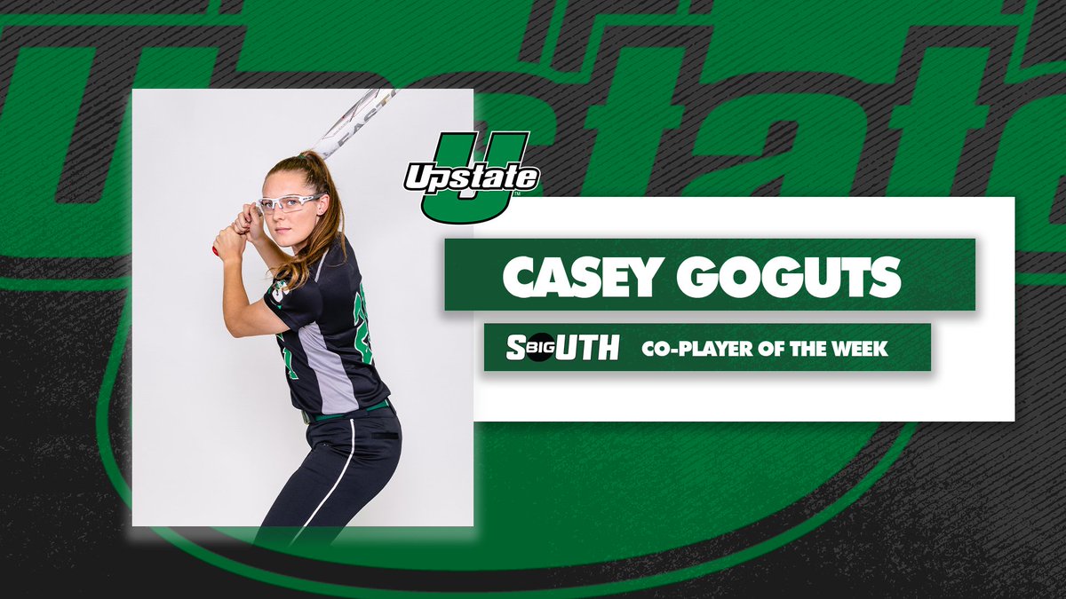Casey Goguts finished the week with six runs, six hits, seven RBI, four homeruns, and two stolen bases as well as a .375 battling average.

Goguts earns her first career Big South weekly honor as she is named the Big South Co-Player of the Week!

#SpartanArmy ⚔️