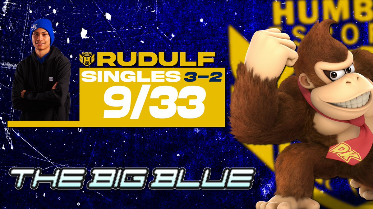 HumberEsportsGG's tweet photo. Humber SSBU player Rudulf competed in @EvenMatchup's The Big Blue #19!

Rudulf won 3 matches and lost 2 matches and finished in 9th place out of 33 overall.

#WeAreHumber🦅 | #HumberEsports https://t.co/VTA9a3bX6n
