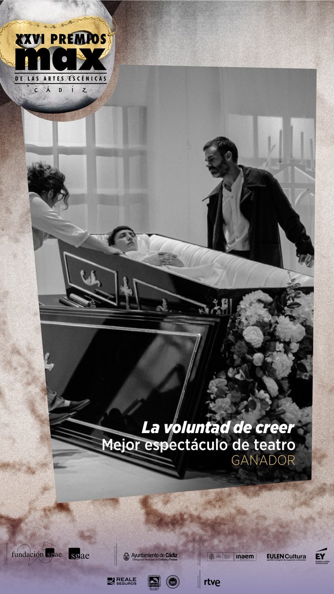 En los #Max2023 de <a href="/fundacionsgae/">PAlHl</a>, el Mejor espectáculo de #teatro es #LaVoluntadDeCreer, de <a href="/buxmanpro/">Buxman Producciones</a> y <a href="/TeatroEspanol/">Teatro Español</a>. Es una obra atrevida en la que @pmessiez rompe la cuarta pared y carga todo el peso formal en la palabra. Muchas felicidades! 🍎
