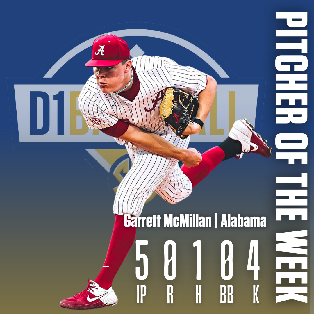 𝐒𝐄𝐂 𝐄𝐱𝐭𝐫𝐚'𝐬 𝐏𝐢𝐭𝐜𝐡𝐞𝐫 𝐨𝐟 𝐭𝐡𝐞 𝐖𝐞𝐞𝐤

Garrett McMillan | <a href="/AlabamaBSB/">Alabama Baseball</a> 

5 IP
0 R
1 H
0 BB
4 K

🔗 d1ba.se/3N8cGEr