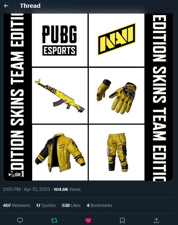 GS2503_'s tweet photo. @PUBG_EU @PUBGEsports drip https://t.co/UNLrC4oUNj