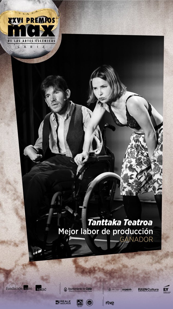asensioji's tweet photo. Premio #Max2023 a la mejor labor de producción para la compañía donostiarra @TanttakaT por #Sexberdinak, y premio a la mejor composición musical para espectáculo escénico a #PascalGaigne por #EtaOrainZer? de la compañía de danza de Rentería @kukaidantza.
Bihotzez ZORIONAK! https://t.co/aISj9hsKEY