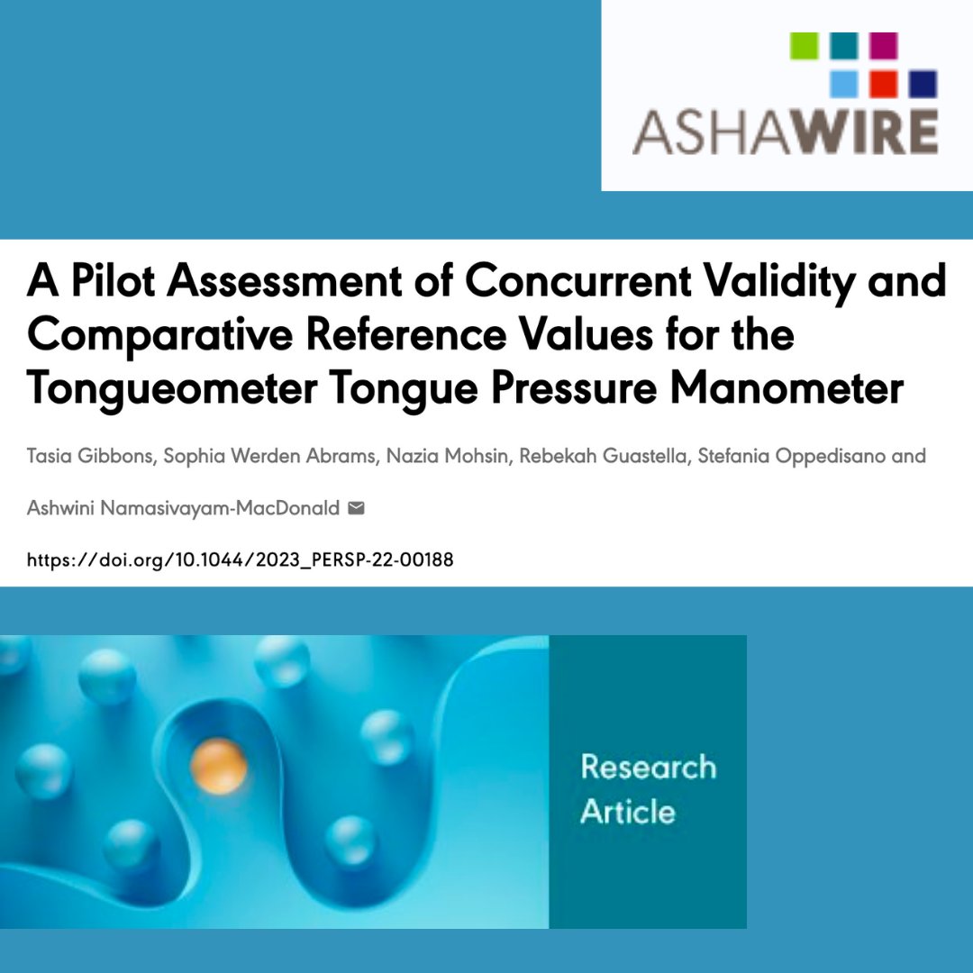 Tongueometer's tweet photo. Excited to share a recent publication from @ASHA_Web Perspectives of pilot research suggesting that the Tongueometer is a valid tool for clinical use in measuring lingual strength and swallowing function.

Link: https://t.co/paGsOTM5Uo https://t.co/bxHaGmvjYh
