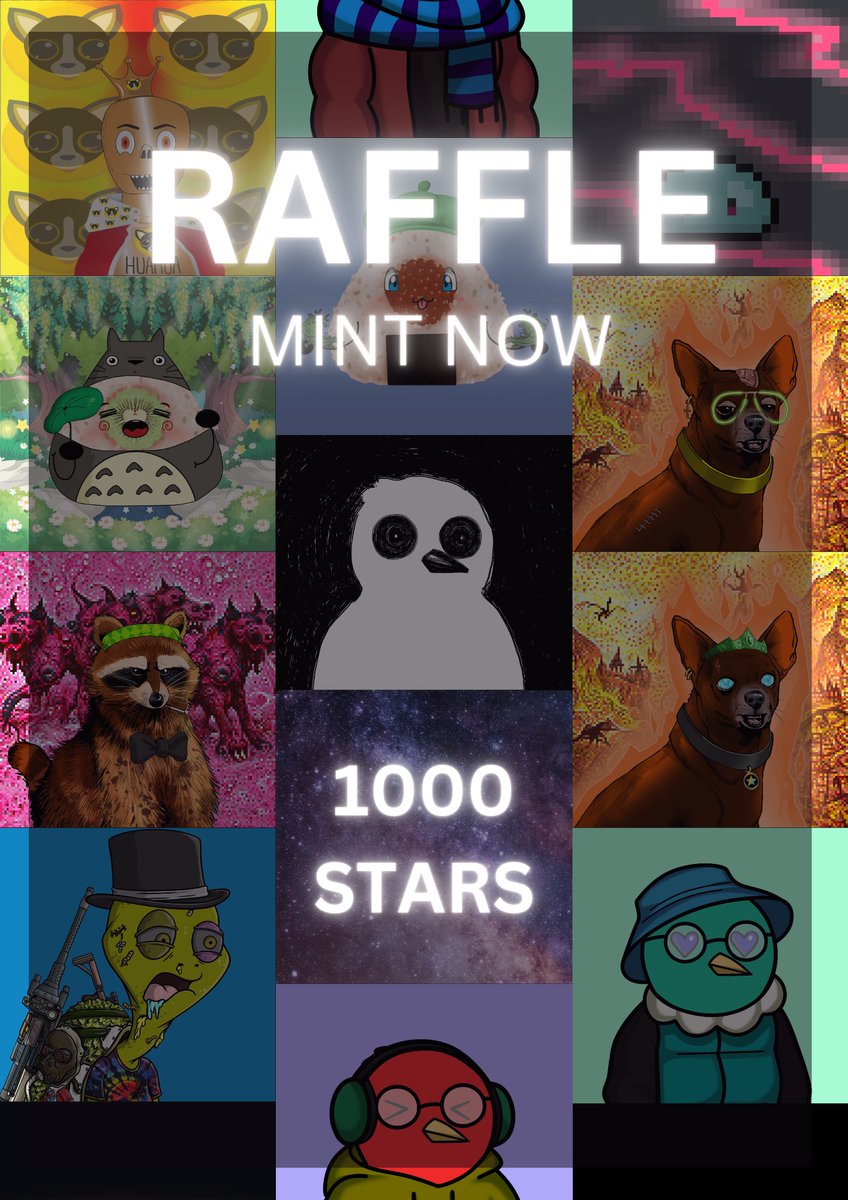 <a href="/IBC_Birds/">IBC Birds | MINT IS LIVE(🐣,🐥)</a> Minting raffle

Prize pools:
3 x @OtherworldNFT__ Pet
20 x <a href="/IBC_Birds/">IBC Birds | MINT IS LIVE(🐣,🐥)</a> 
7 x <a href="/slime_world__/">Slime World | StarGaze | SOLD OUT</a> 
1000 STARS 
20 x @Star_RiceBallz (Including a 1o1) 
1 x 1o1 <a href="/CosmosKuhroog/">Brandon.stars, CosmoNoobsNFT, CEO & 🚽🪥</a> 
1 x @SwagyTurtlez 
1 x <a href="/IBC_Birds/">IBC Birds | MINT IS LIVE(🐣,🐥)</a>  1o1

More mint = more prize, mint now on <a href="/StargazeZone/">Stargaze ✨🔭</a>.