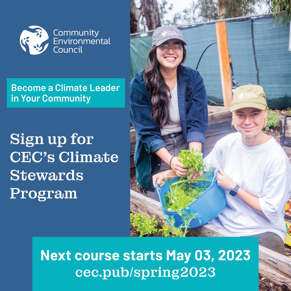 UCSBSustainable's tweet photo. Worried about climate change and want to make a difference, but don't know where to start? You're not alone—that's why the Community Environmental Council offers a nine-week certification course! Spring session is taught by our very own Sarah Siedschlag! https://t.co/aKzphb8eWK https://t.co/HzfDcW3nSe