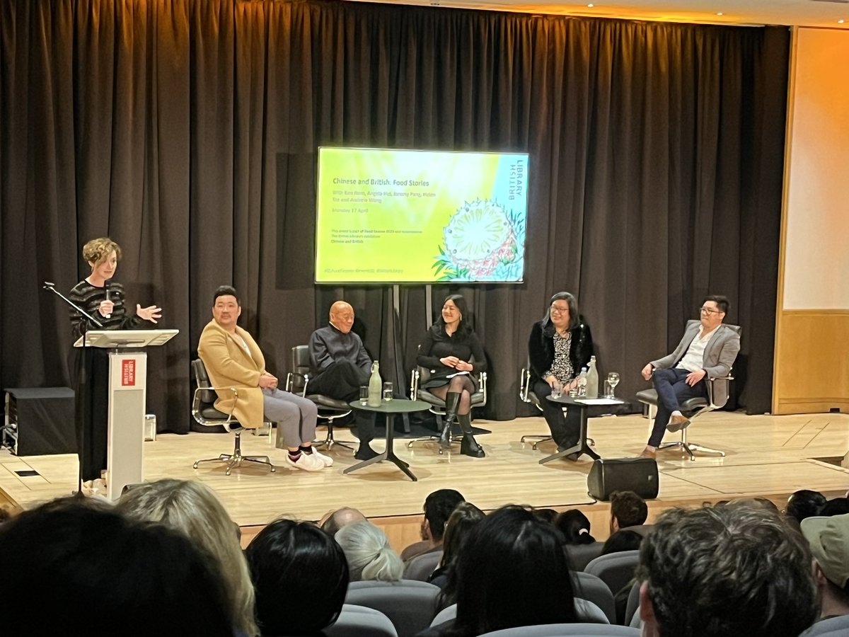 KCchao's tweet photo. What a great event to kick off @britishlibrary #foodseason! With one week left to see #ChineseandBritish exhibition, what more can one ask than listen to a ACE list of panellists talking about culture and food! Fun, insightful, and delightful! https://t.co/OrPlqrn4Tt