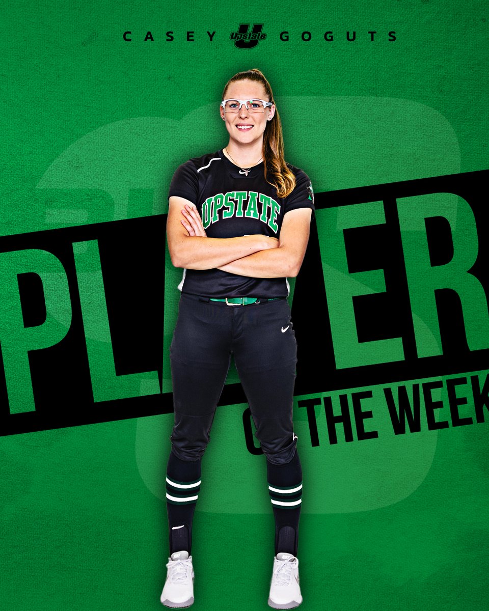 BigSouthSports's tweet photo. She had a .385 batting avg with 6️⃣ runs, 7️⃣ RBI, 2️⃣ stolen bases, and 4️⃣ home runs❗️

@UpstateSoftball's Casey Goguts is the #BigSouthSB🥎 Co-Player of the Week‼️ https://t.co/25rT85w6WQ