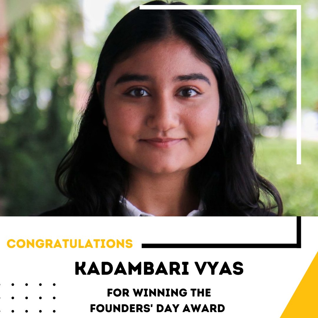 Congratulations to Kadambari Vyas for winning the Founder's Award for the College of Medicine! Kadambari is a SURC member who has been in undergraduate research for multiple semesters and has been recognized for her undergraduate research excellence.