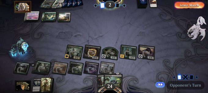 This is how you end a game of commander in #MtgArena. 9 poison and 2 life left https://t.co/LJWdgW3k<a href="/tag/mtgarena"class="tags">#MtgArena</a>