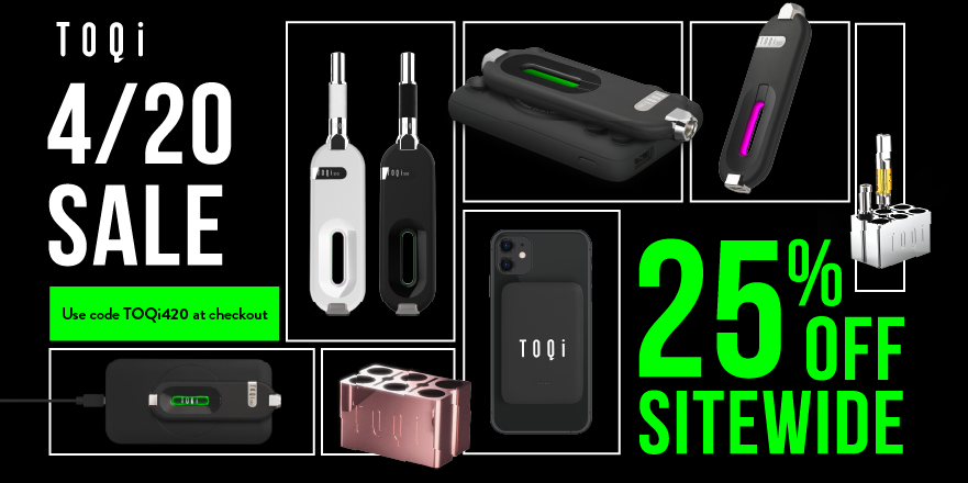 mytoqi's tweet photo. It's that time of year again! We don't do this often but for 4/20 we want you to treat yourself #teamTOQi!

Use discount code TOQi420 for 25% off site-wide on all TOQi products. Valid until April, 20th 11:59 pm EST.

https://t.co/BQI5u3tDcI https://t.co/V0VPVfeEyP