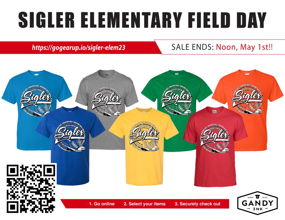SiglerStars's tweet photo. Don't forget to purchase your field day shirts at https://t.co/IZb5o9esWg. The sale ends at noon on monday! https://t.co/lvvIfPlnkC