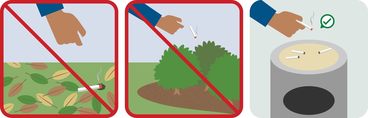 ksfiremarshal's tweet photo. If you smoke, discard smoking materials safely. Avoid throwing cigarettes where they can easily catch fire like bushes, potted plants or landscaping, peat moss, dried grasses, or mulch.  #Monday #SmokingFireSafety #AllTheWayOut https://t.co/aKBAN7HpUh