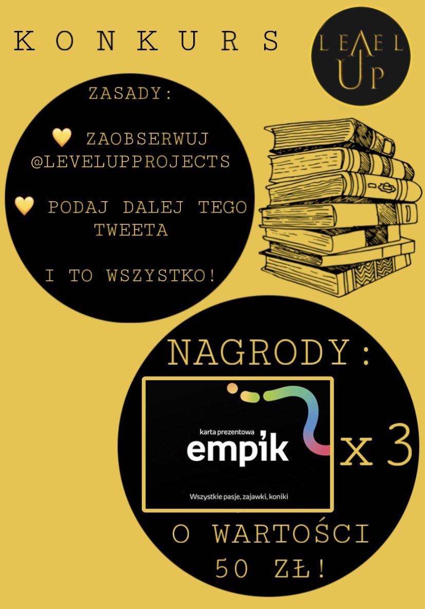 LevelUpProjects's tweet photo. Wiecie, że 23 kwietnia obchodzimy Światowy Dzień Książki i Praw Autorskich? 😏

Z tej okazji mamy dla Was konkurs! 
Wygrywają aż 3 osoby! 

Jeśli lubicie czytać, nagroda na pewno Wam się spodoba! 

Więcej info na grafikach poniżej⬇️

Powodzenia!💛

#konkurs
#twitteroweksiążkary https://t.co/NAr61GClMy