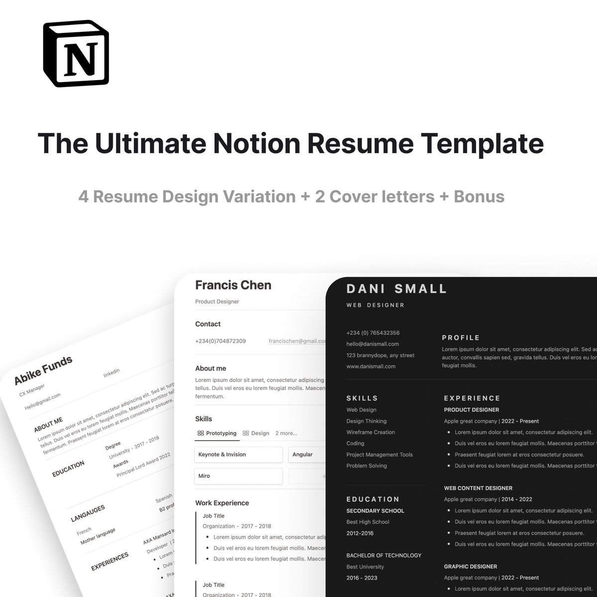 Mideenotion's tweet photo. Introducing the "Ultimate Resume Template" 🎉👔💼

Upgrade your job application game with this sleek &amp; modern design. 

Steal for $0 

♠️ Reply with "👋"
❤️ Like the tweet 
🔁 Retweet the tweet 

And I'll DM you the template instantly⚡️
(Must be following) https://t.co/Y4q7AXHi8k