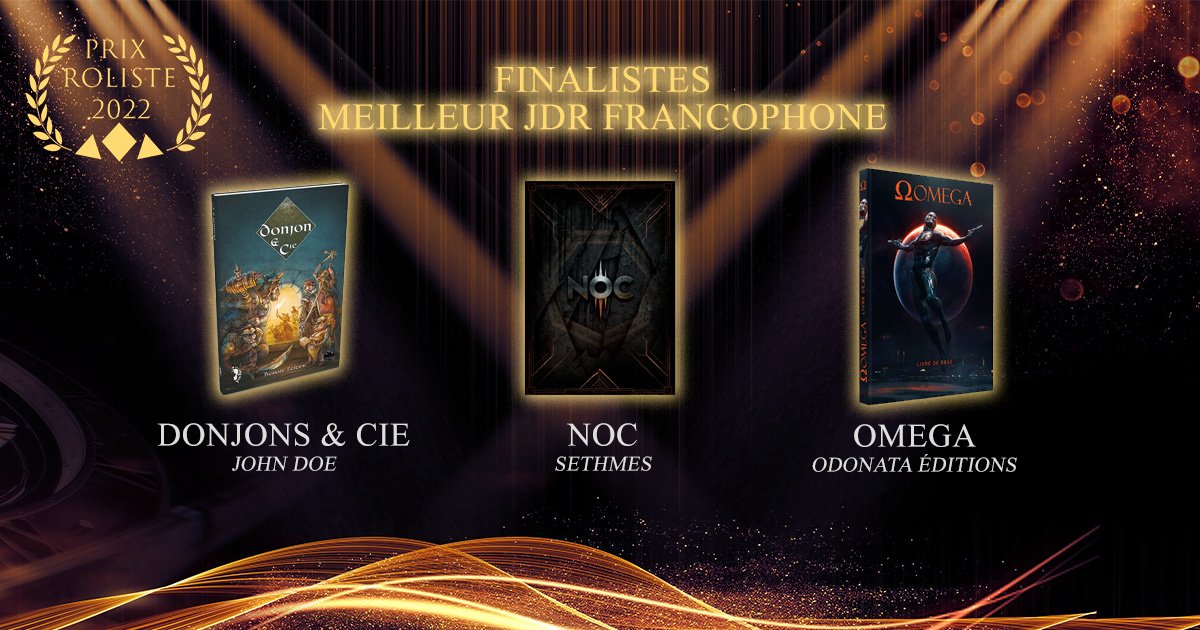 Sethmes1's tweet photo. Entre les coulisses des Donjons et les secrets des Firmes, les rouages de l'Administration craquent et grincent. NOC est nommé finaliste pour le Prix Rôliste du jeu de rôle francophone.
C'est un honneur.
#JDR #sethmes #prixroliste https://t.co/PD74tGlOQs