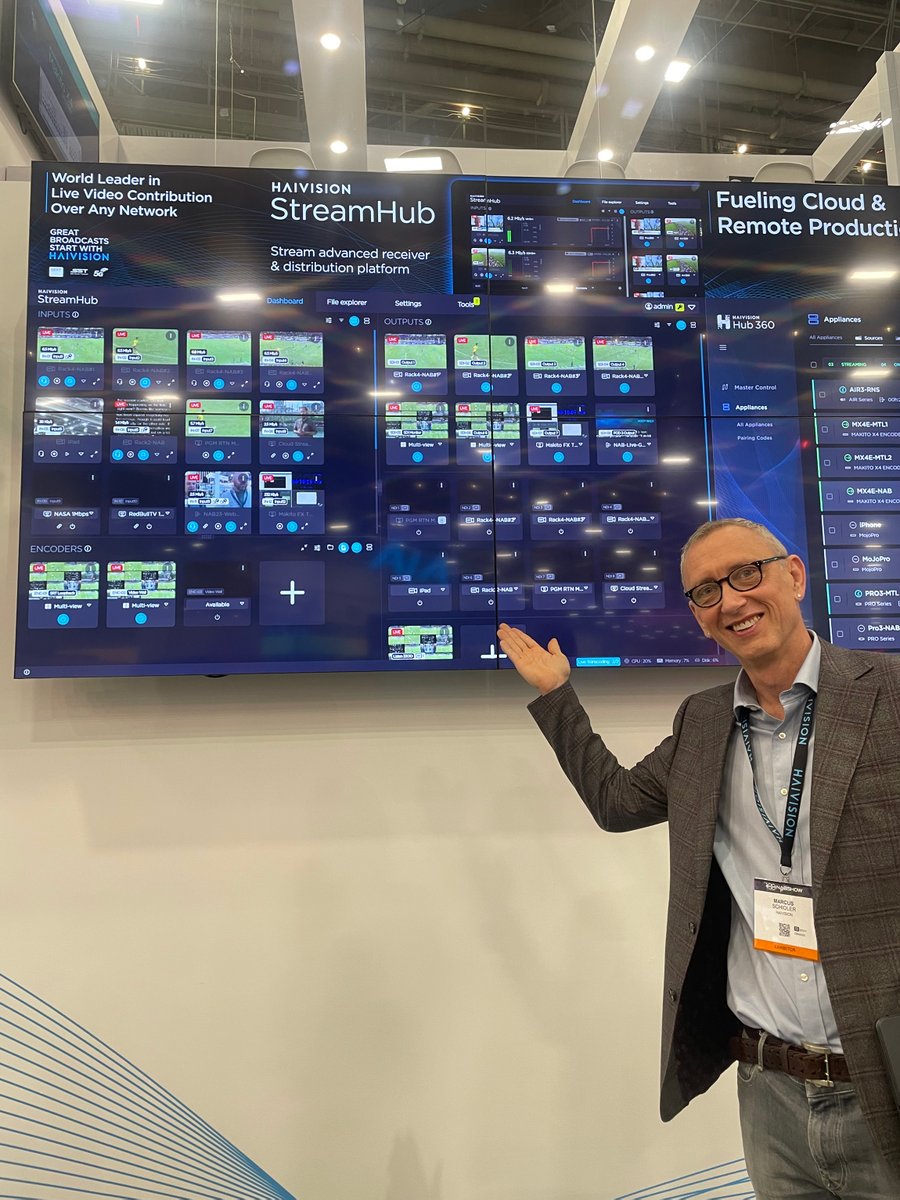 Haivision's tweet photo. Drop by booth W3020 in the West Hall to learn why Haivision #StreamHub is a game-changer for decoding and distributing live broadcast feeds over any network: https://t.co/U0wDFsJ0rZ https://t.co/drxoM1qHHY